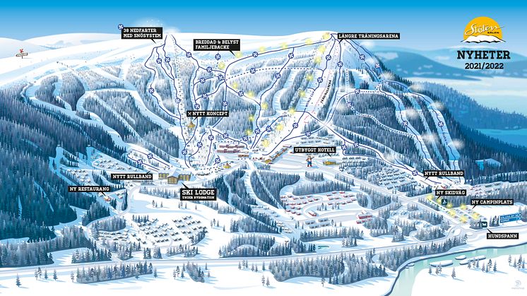 Inför den kommande säsongen presenterar Stöten flera stora nyheter, däribland 1 000 nya bäddar och fortsatt utbyggnad av snösystemet, dessutom tas de första spadtagen för det nya Soltorget Ski Lodge.