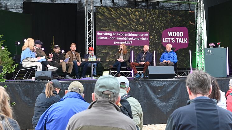 Caption: Ellinor Persson moderated Friday’s politicians’ debate, which was attended by Johan Widegren (Moderate Party), Annie Lööf (Centre Party), Mats Nordberg (Sweden Democrats Party), Jakob Olofsgård (Liberal People’s Party), Isak From (Social Dem