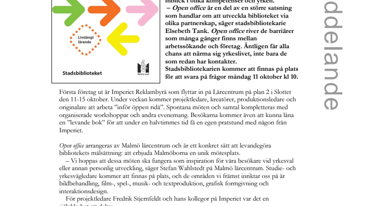 Besök en av Malmös reklambyråer – på Stadsbiblioteket 11-15 okt !