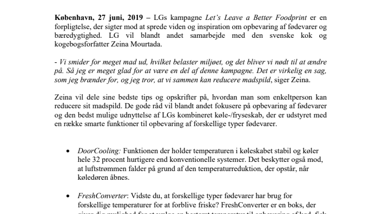Let’s Leave a Better Foodprint sammen med LG 