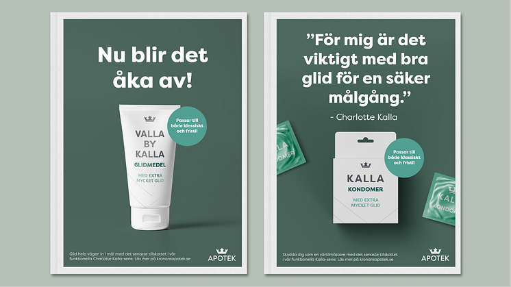 Charlotte Kalla och Kronans Apotek lanserar kondomen Bättre glid