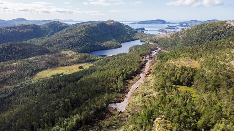 Adkomstveien Harbaksfjellet vindpark