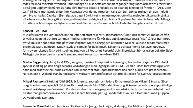 Ack, Libertas! Visor av den kände och ökände Lars Wivallius