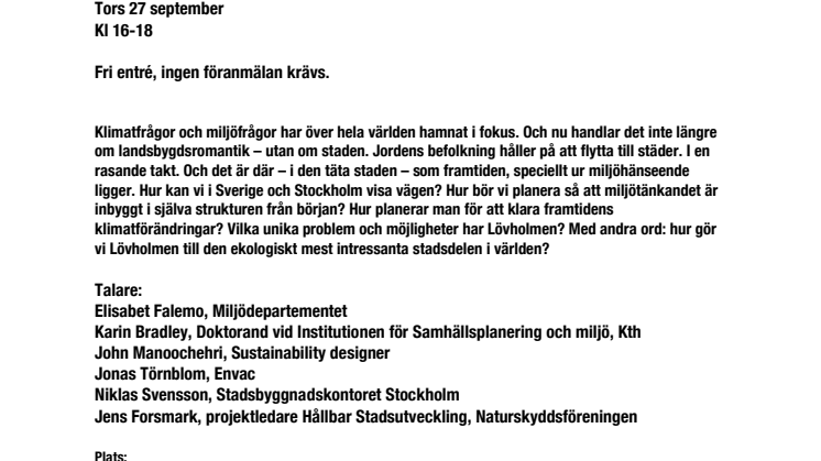 Den ekologiskt smarta staden är den täta staden