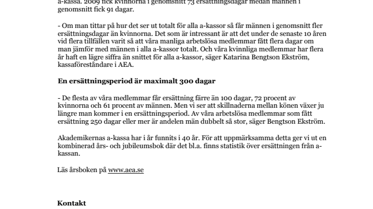 Männen får fler dagar med a-kassa