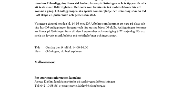 Pressinbjudan: Sveriges första utomhus DJ-anläggning på Gröningen
