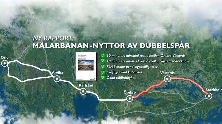 Ny rapport: Små investeringar på Mälarbanan ­­ger väldigt stora effekter