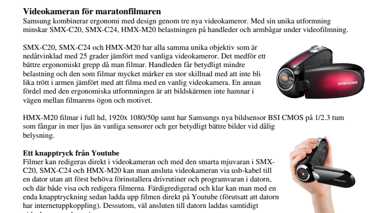 Samsung tar nya grepp om digitala videokameror