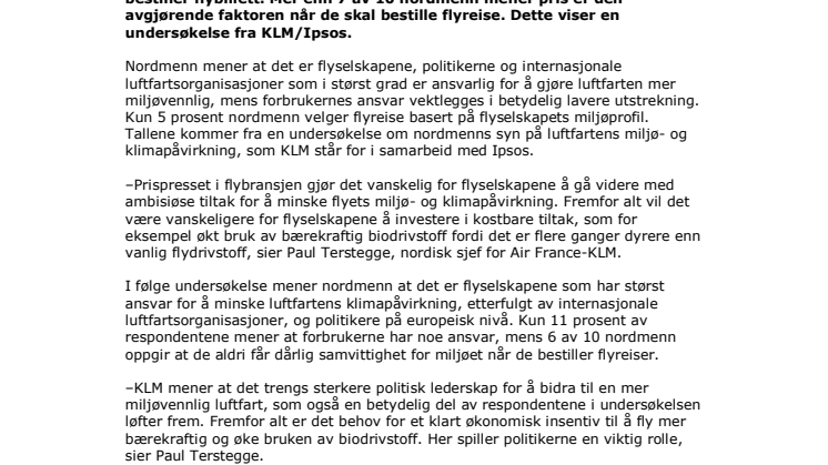 Prispress hindrer miljøvennlig flyvning