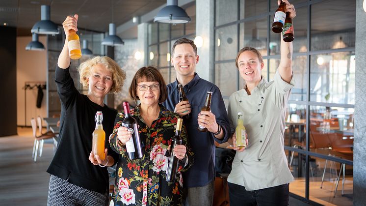 Anna Lind Lewin, Pilot Dryck, Carina Olofsson Gavelin, Gavelinwine, Jakob Thomsgård, Skånes Dryckesproducenter och Titti Qvarnström på Folk, Mat & Möten. Foto: Torbjörn Lagerwall. 
