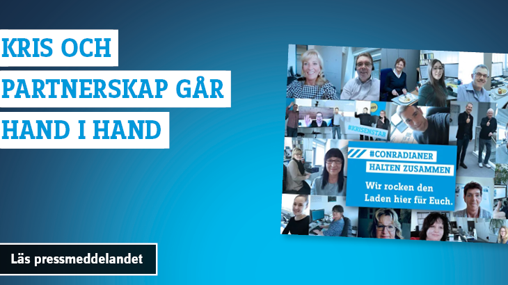 Live från hemmakontoret: Conrad Electronic upprätthåller direkt kontakt till sina kunder även under den nuvarande coronakrisen, rapporterar CSO B2B Ralf Bühler (foto på höger sida). Källa: © Conrad Electronic