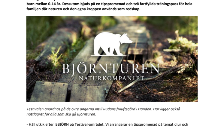 ISBJÖRN på Naturkompaniets ”Testival” vid evenemanget BJÖRNTUREN