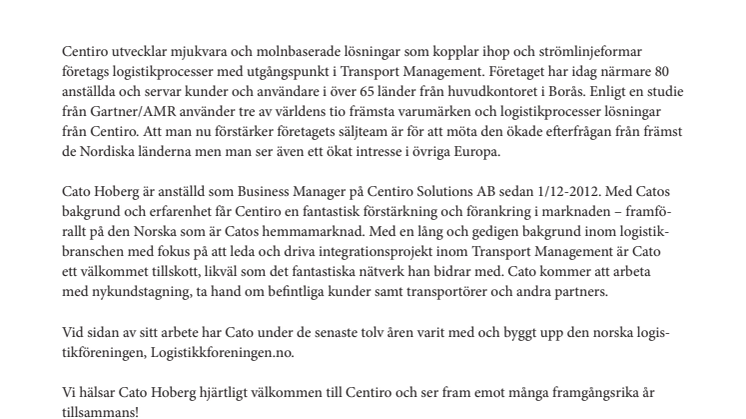 Centiro Solutions förstärker sitt säljteam för att möta efterfrågan på den Nordiska och Europeiska marknaden