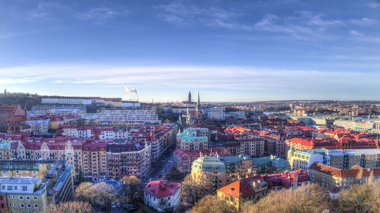 Vy över Göteborg där priserna på bostadsrätter steg 1,4 procent i upptakten av januari.