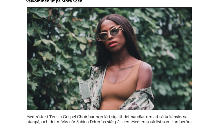 Sabina Ddumba till Furuvik i sommar