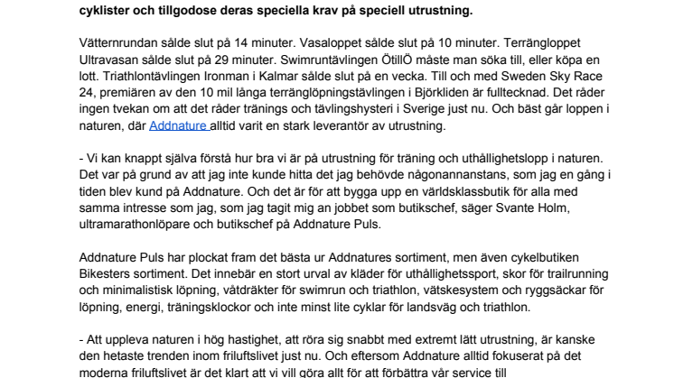 Allt för uthållighetstrenden i ny butik - Addnature Puls