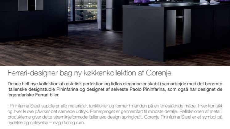Ferrari-designer bag ny køkkenkollektion fra Gorenje