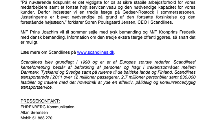 Scandlines’ nye færger bliver ikke klar til sommersæsonen