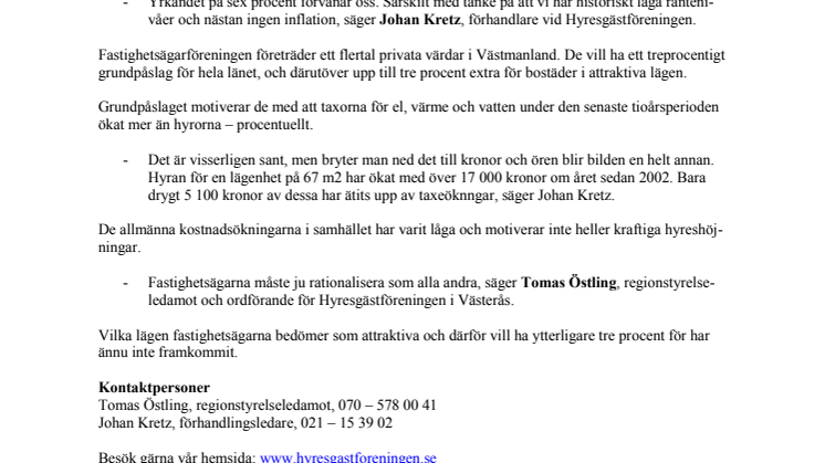 Privata värdar vill chockhöja hyrorna i Västmanland
