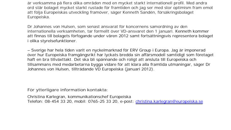 Ny VD för Europeiska