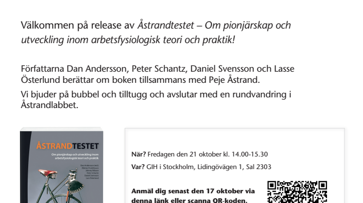 Inbjudan till bokrelease den 21 oktober