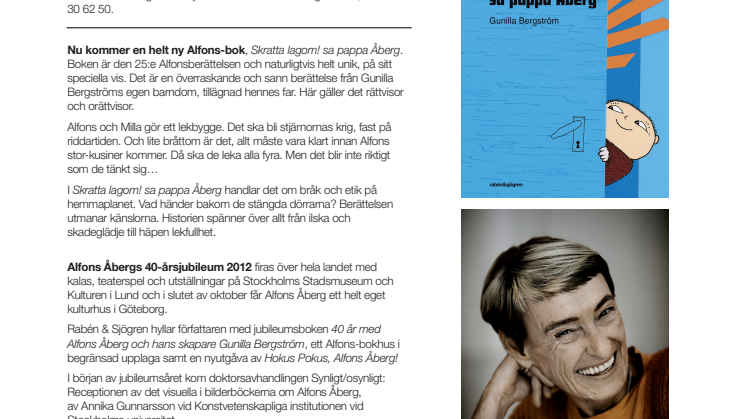 Nu kommer en ny, efterlängtad bok om Alfons Åberg: Skratta lagom! sa pappa Åberg