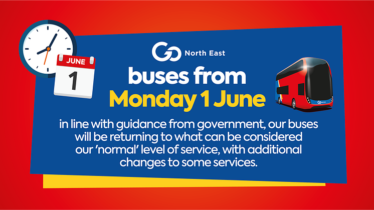Service changes from Monday 1 June