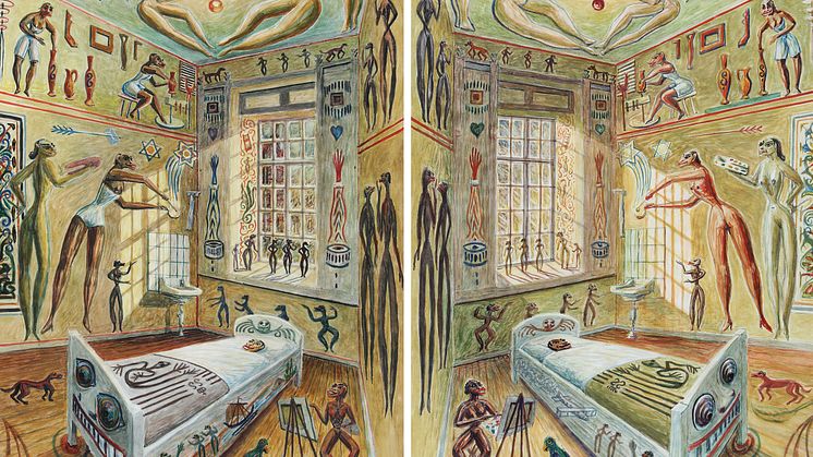 To surrealistiske kompositioner af kunstneren og psykiatripatienten Ovartaci blev solgt for hele 200.000 kr. på Bruun Rasmussens onlineauktion tirsdag aften. 