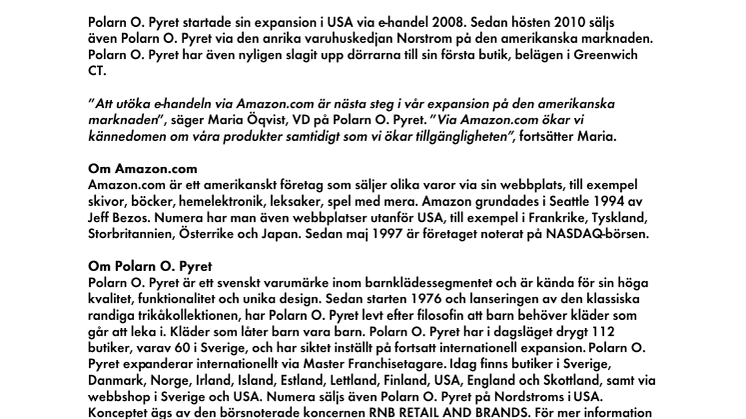Polarn O. Pyret nu på Amazon.com 