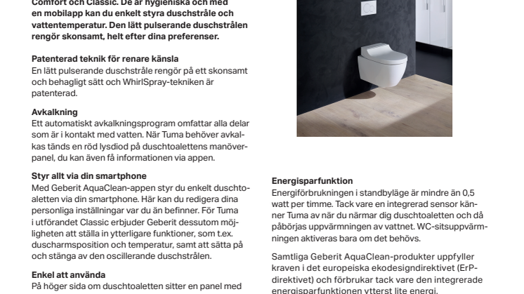Pressinformation om AquaClean Tuma
