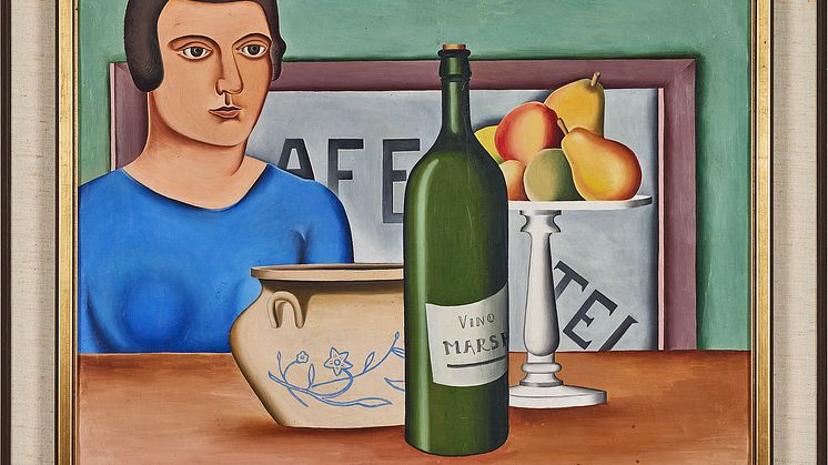 “Stilleben med kvinna” av Erik Olson