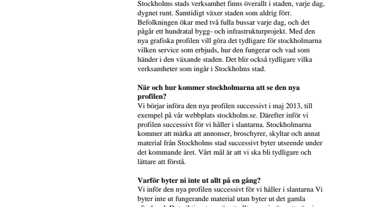 Frågor och svar - Ny grafisk profil