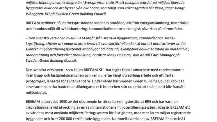 Internationellt system för miljöcertifiering blir svenskt