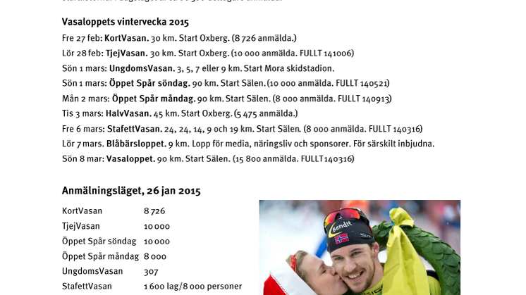 Information och nyheter vinterveckan 2015