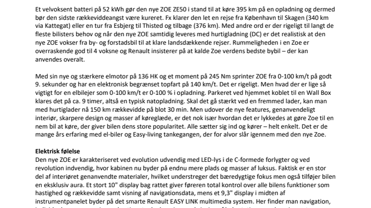 Renault ZOE – moderne elbil med lang rækkevidde og fede features.