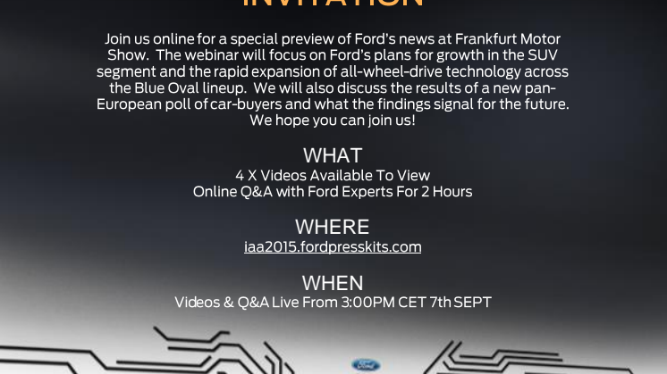 Ford inviterer til SUV & AWD webinar!