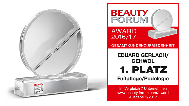 BEAUTY FORUM AWARD 2016/17: GEHWOL Nummer 1