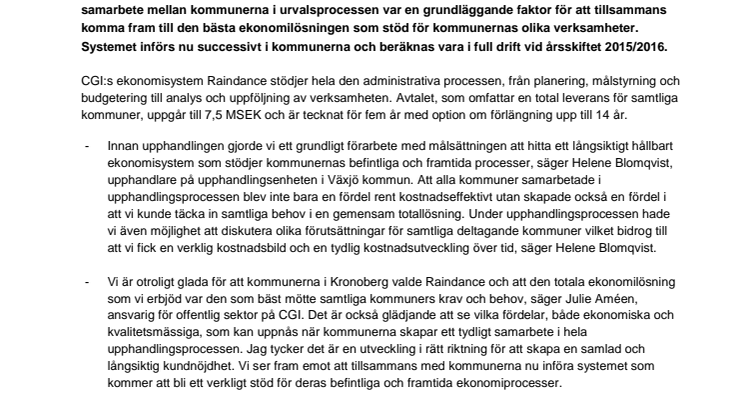 Samarbete i fokus när kommunerna i Kronoberg inför nytt ekonomisystem 