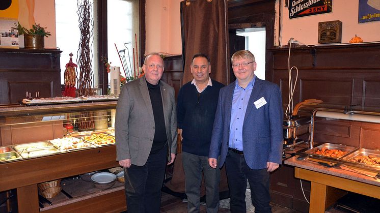 ITB-Warm Up - Klaus-Dieter Richter (CTOUR), Barjinder Sodhi (Inhaber "Restaurant Neumann's") und Andreas Schmidt (LTM GmbH)