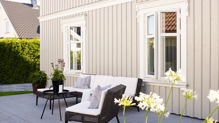 JOTUN 1037 Sandsten - 1001 Egghvit - TREBITT Terrassbeis 9710 Terrassegrå