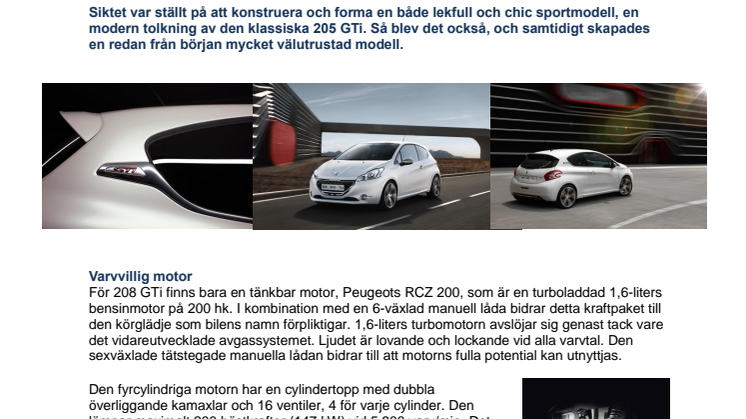 Sverigepremiär för Peugeot 208 GTi - komprimerad körglädje