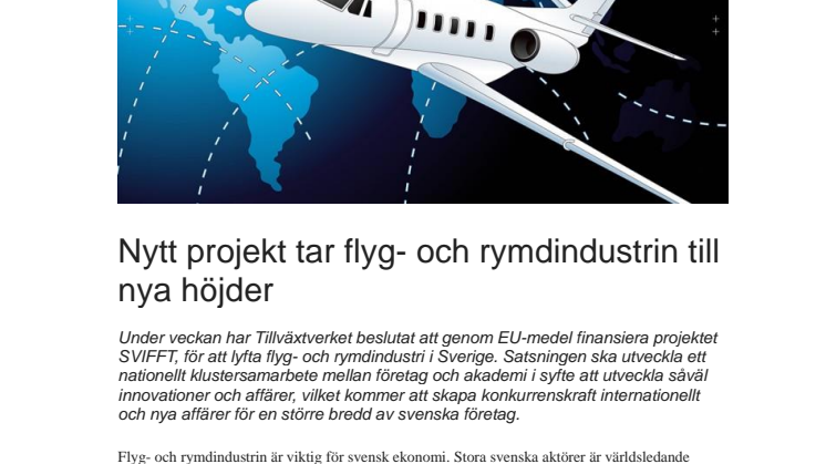 Nytt projekt tar flyg- och rymdindustrin till nya höjder