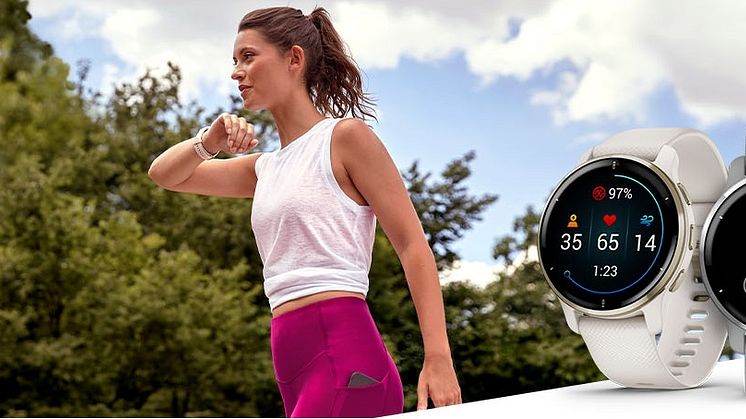 Garmin Venu 2 Plus-GPS-älykellolla  voi soittaa puheluita ja lähettää tekstiviestejä