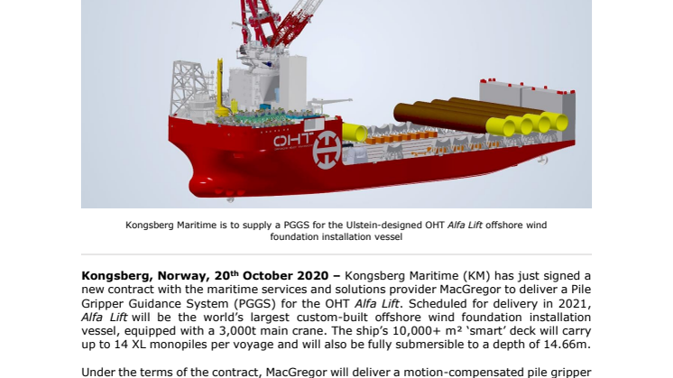 KM strengthens its position in the offshore wind sector with an innovative solution for installation vessels