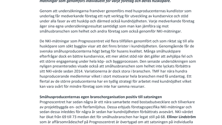 Prognoscentret fördjupar samarbetet med svenska småhusproducenter runt NKI-mätningar