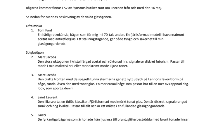Min glasögongarderob – Marina Kereklidou gör entré i optikvärlden
