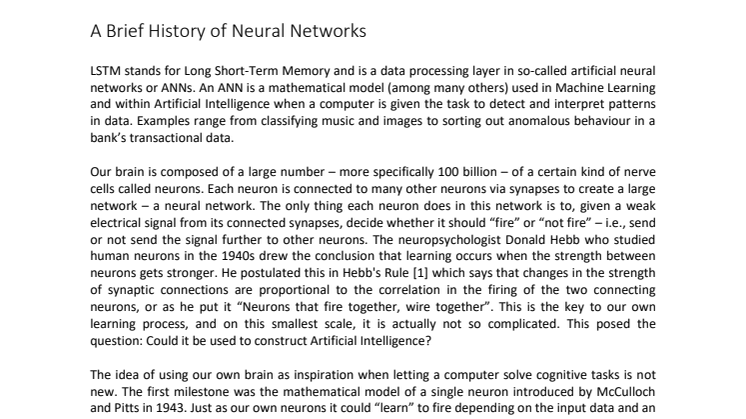 Quantization of LSTM layers - a Technical White Paper