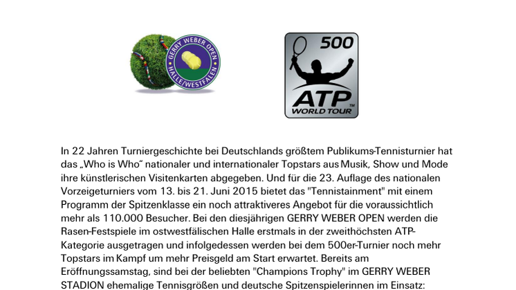 bpi solutions ist auch 2015 Sponsoringpartner der  GERRY WEBER OPEN