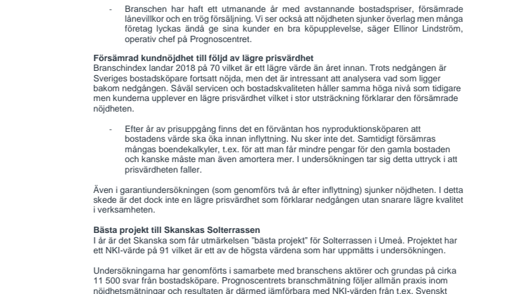 BoKlok och JM nöjdast kunder 2018