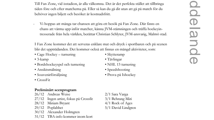 Mer än hockey på Fan Zone